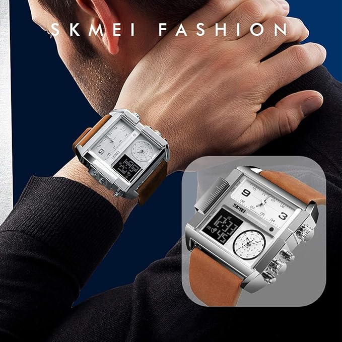 Роскошные мужские часы SKMEI с двойным дисплеем