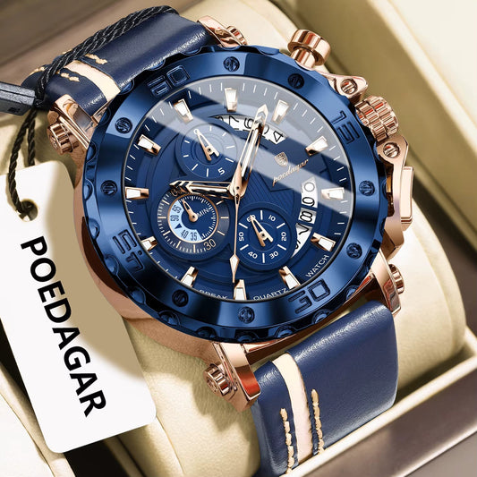 Montre Élégante en Cuir Raffiné pour Hommes